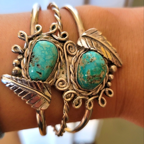 Vintage Sterling Silver Turquoise Cuff Bracelet